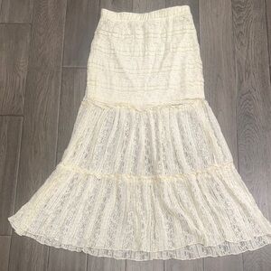 VENUS Elegant Cream/ivory  Lace Maxi/midi Skirt